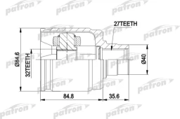 ШРУС ПРОМЕЖУТ. К-КТ [A:27, B:32, D:83.5] HONDA: PRELUDE 92-96 2.2L VTEC 2.3 Patron pcv4016