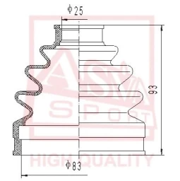 Пыльник ШРУС (комплект без смазки) Asva ASBT-119