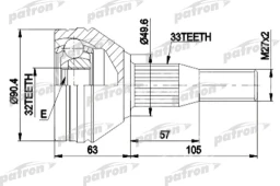 ШРУС внутренний Patron PCV9838