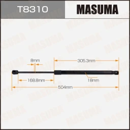 Упор газовый багажника L=504 mm Masuma T8310