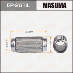 Гофра глушителя усиленная 3-х слойная interlock 76x220 Masuma EP-261iL