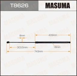 Упор газовый капота L=743 mm Masuma T8626