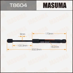 Упор газовый багажника L=302.9 mm Masuma T8604