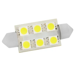 Лампа светодиодная Skyway S08201175 C5W 12V T11, 6 SMD, с цоколем 36 мм, 1-конт, белая, 2 шт.