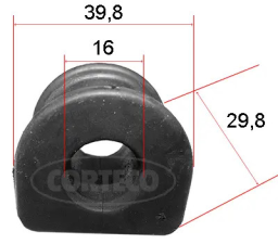 Втулка стабилизатора задн 16мм AUDI: A4 подвеска комфорт 00-08 Corteco 49371838