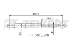 Амортизатор багажника Ford Tourneo Custom 12- Transit VI-VII 00- Zekkert GF-2446