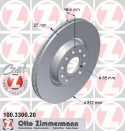 Диск тормозной передний Zimmermann 100.3300.20