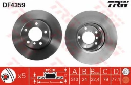 Диск тормозной передний TRW DF4359