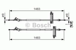 Трос стояночного тормоза BOSCH 1987477930