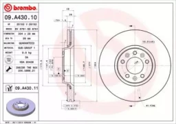 Диск тормозной передний Brembo 09.A430.10