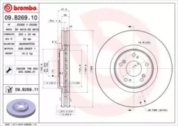 Диск тормозной передний Brembo 09.B269.10