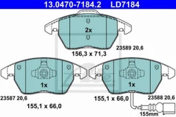 Колодки тормозные передние ATE Ceramic 13.0470-7184.2