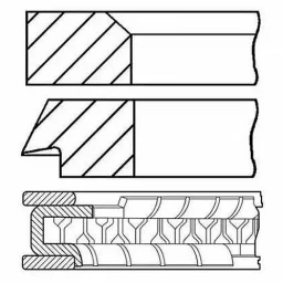 Кольца поршневые (к-т на 1 цилиндр) Goetze 08-991400-00