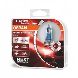 Лампа галогенная Osram Night Breaker Laser H4 12V 60/55W, 2 шт.