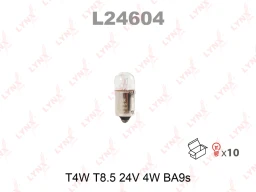 Лампа подсветки LYNXauto L24604 T4W (BA9s) 24В 4Вт 1 шт