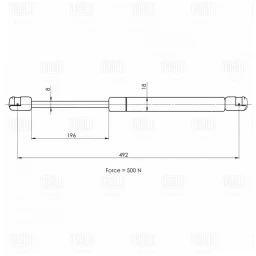 Упор газовый (амортизатор) крышки багажника TRIALLI GS 1820