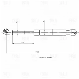 Упор газовый (амортизатор) капота TRIALLI GS 1831