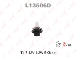 Лампа подсветки LYNXauto L13506D W1,2W 12V 1,2W в панель приборов, прямой цоколь, 1