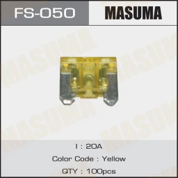 Предохранитель флажковый mini 20А Masuma FS-050
