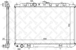 10-26715-SX_РАДИАТОР СИСТЕМЫ ОХЛАЖДЕНИЯ! NISSAN X-TRAIL 2.0 01> Stellox 1026715sx Stellox 1026715sx