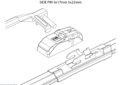 Адаптер щетки стеклоочистителя OSAWA (2 шт.) SIDE PIN O5x17 мм / O5x22 мм