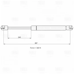 Упор газовый (амортизатор) капота TRIALLI GS 0902