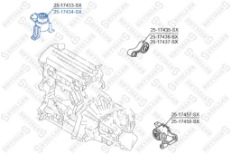 Подушка двигателя правая Stellox 25-17434-SX