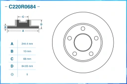 Диск тормозной задний CWORKS C220R0684