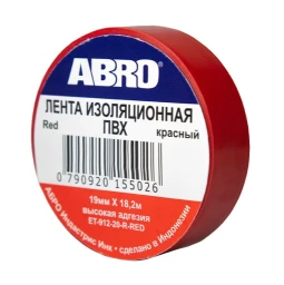 Изолента 19 мм*18.2 м "ABRO" (красный)