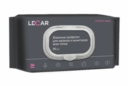 Влажные салфетки для мониторов LECAR (пластиковый клапан 90 шт.)
