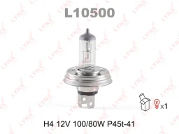Лампа галогенная LYNXauto L10500 H4 (P45t-41) 12В 100/80Вт 1 шт