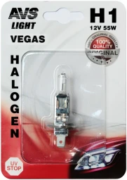 Лампа галогенная AVS Vegas A78479S H1 12V 55W, 1 шт. в блистере