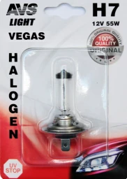 Лампа галогенная AVS Vegas H7 12V 55W, 1 шт.