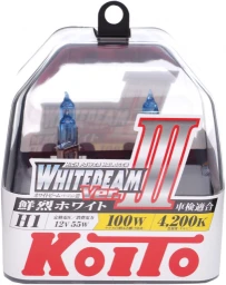 Лампа галогенная Koito Whitebeam III H1 12V 55W, 2 шт.