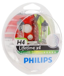 Лампа галогенная Philips LongLife EcoVision H4 12V 60/55W, 2 шт.