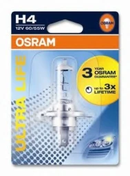 Лампа галогенная Osram Ultra Life H4 12V 60/55W, 1 шт. (арт. 64193ULT-01B)