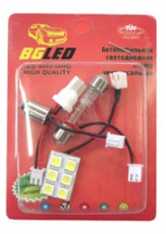 Лампа светодиодная BG-group панель BG15001220-12W T10 12V 12 Flux LED, 3 переходника белый, 1