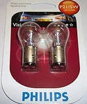 Лампа подсветки Philips 12499B2 P21/5W 12V 21/5W 2-х нитьевая, со смещенным центром, блистер, 2