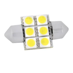 Лампа светодиодная Skyway S08201185 C5W 12V T11, 6 SMD, с цоколем 31 мм, 1-конт, белая, 1