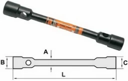 Ключ балонный ГАЗель (24, 27) "АвтоDело" (L=360 мм, черный, лак)