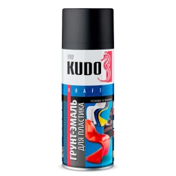 Грунт-эмаль для пластика "KUDO" (520 мл) (черный) (аэрозоль) (RAL 9005)