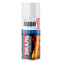 Эмаль термостойкая "KUDO" белая (520 мл) (аэрозоль)